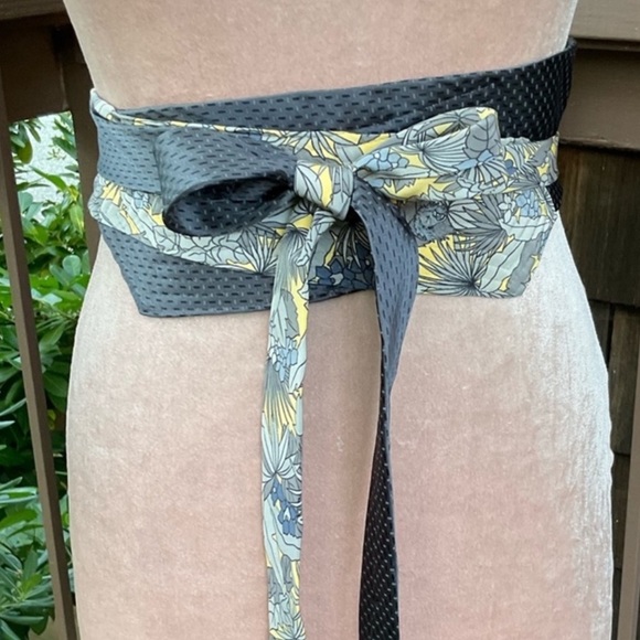 Obi Japanese style Wrap belt handcrafted silk ties upcycled department tile NFS - Picture 8 of 16